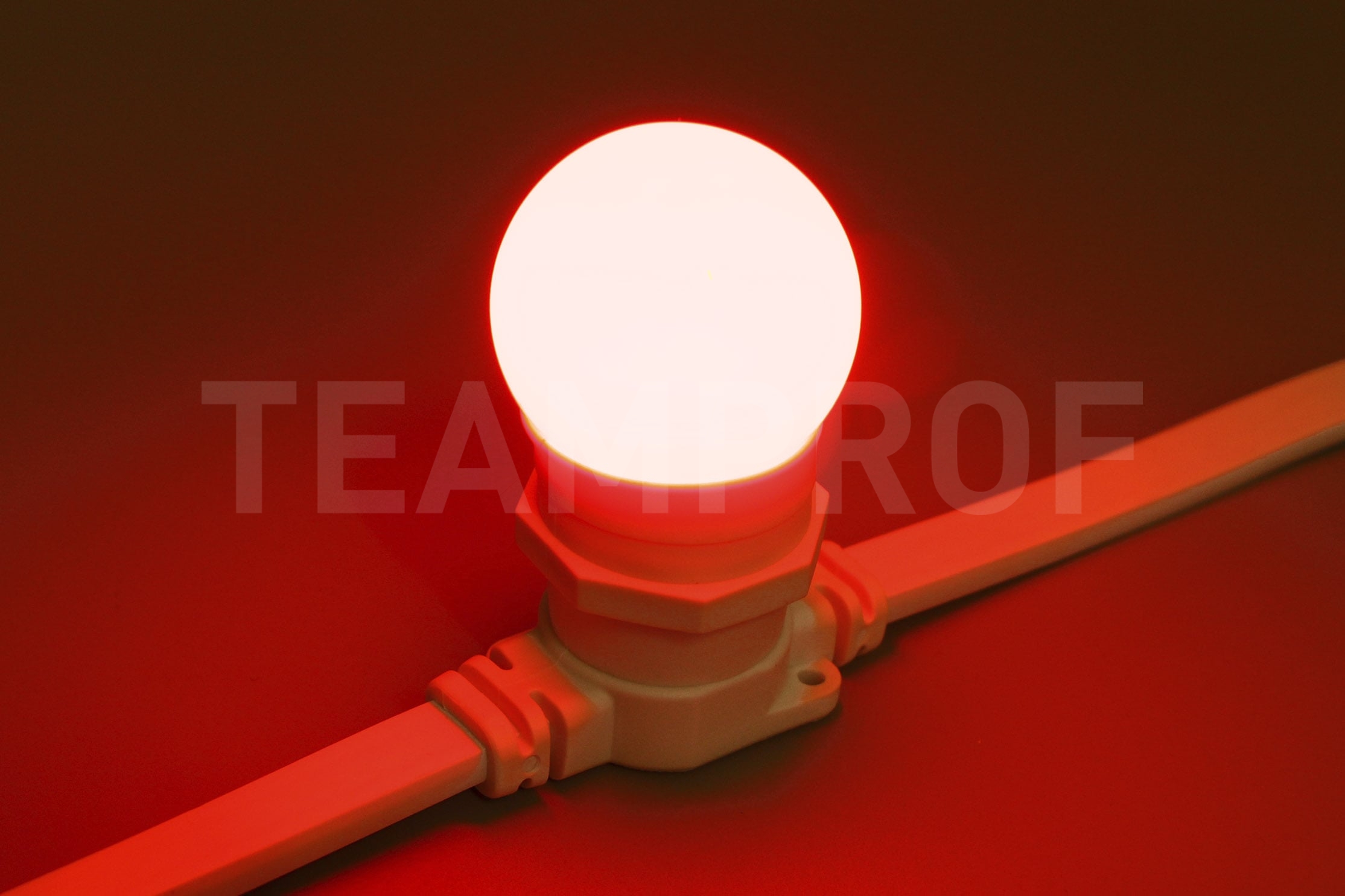 Светодиодная лампа для Белт-лайта TeamProf, 2 Вт, цоколь Е27, d=45 мм, красная TPF-B-E27-G45-2W-R