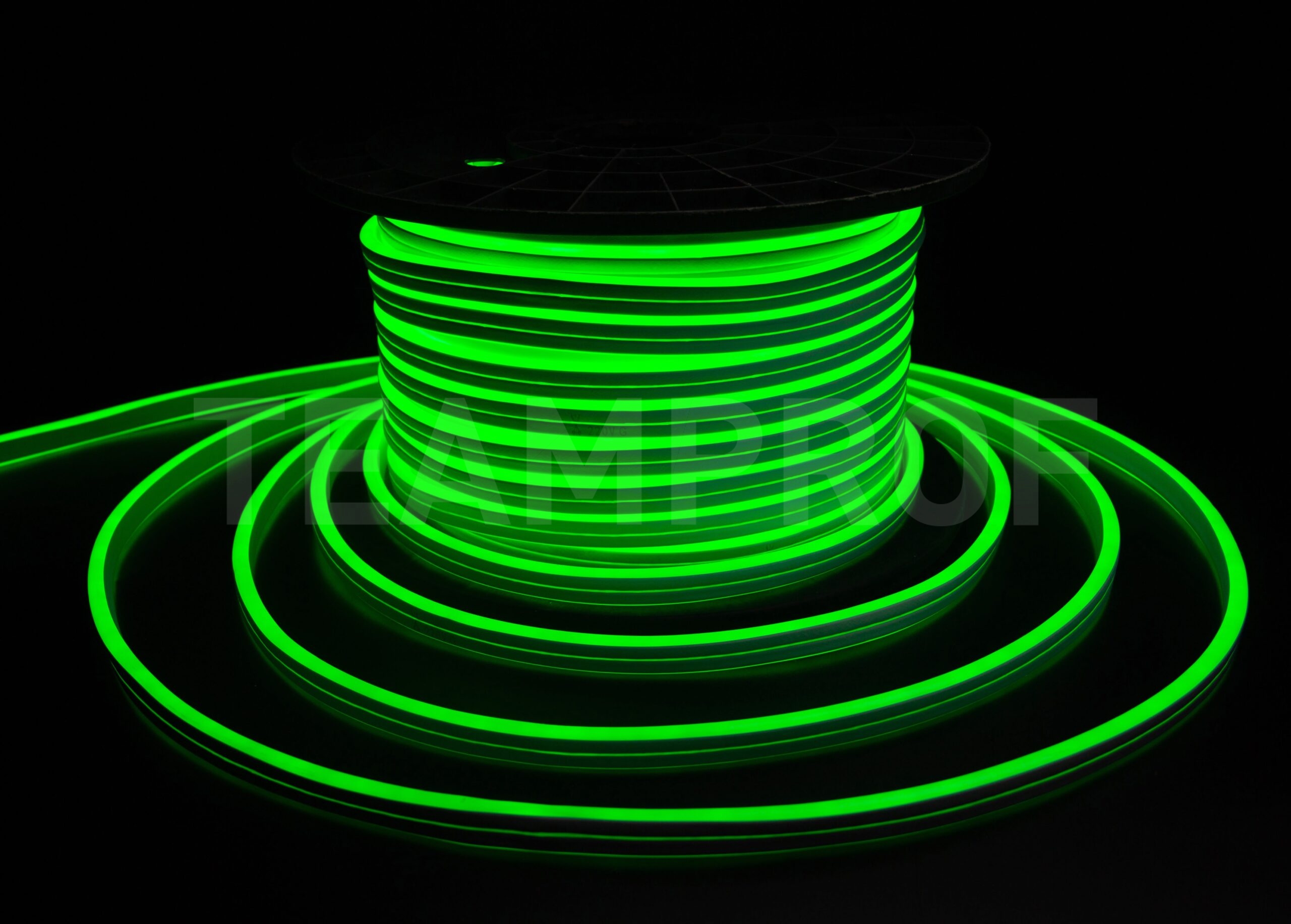 Светодиодный Гибкий Неон TeamProf, двусторонний, зелёный, кратность резки 1 метр, размер 8*16 мм, 220 В, 50 м TPF-FX816D-120-220V-W/G