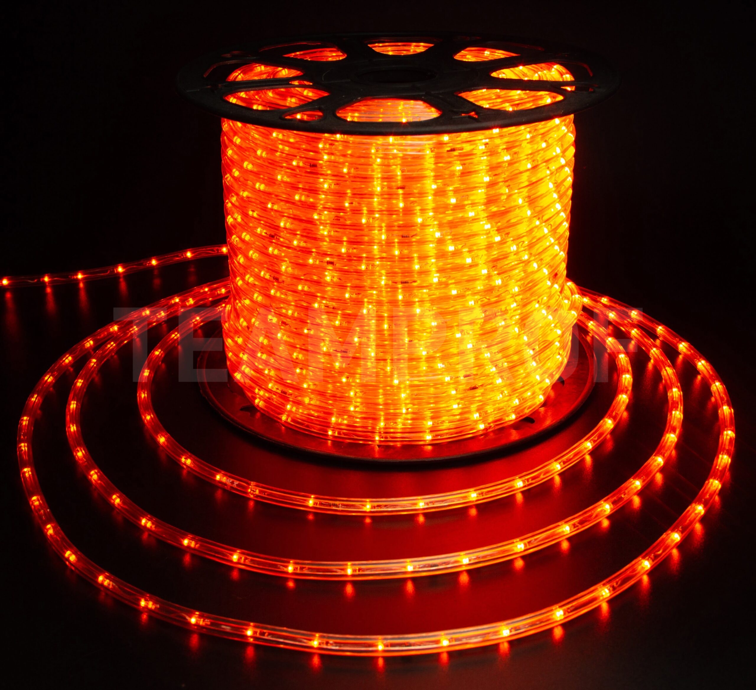 Светодиодный дюралайт TeamProf, 2-х проводной, оранжевый, кратность резки 2 метра, диаметр 10 мм, 220 В, 100 м TPF-DL-2WH-100-10mm-240-O